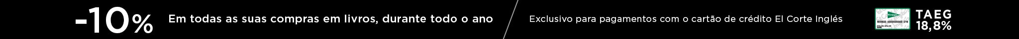 10% em Livros | Exclusivo para Cartão de Crédito El Corte Inglés