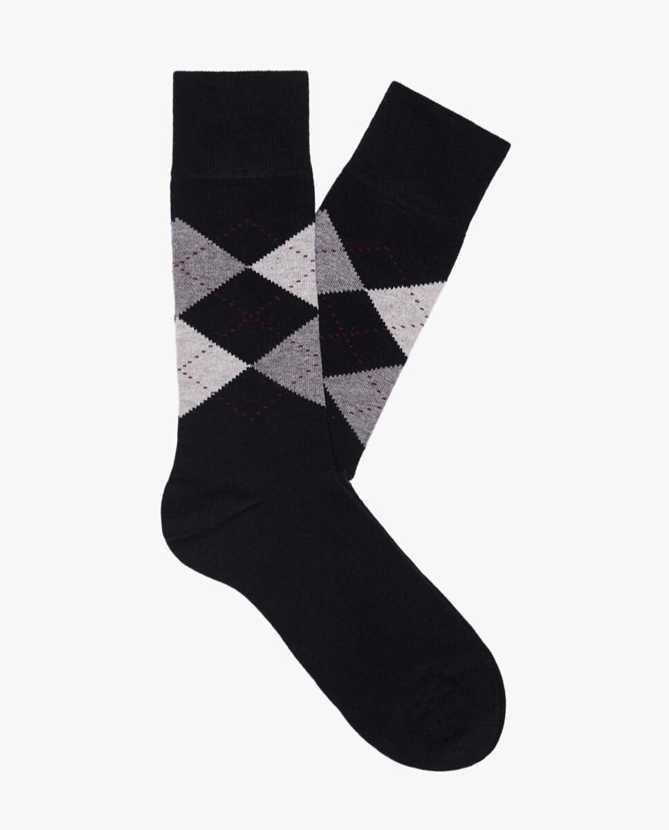 Imagem 0 de Meias com Micro Estampado e Detalhe Canelado