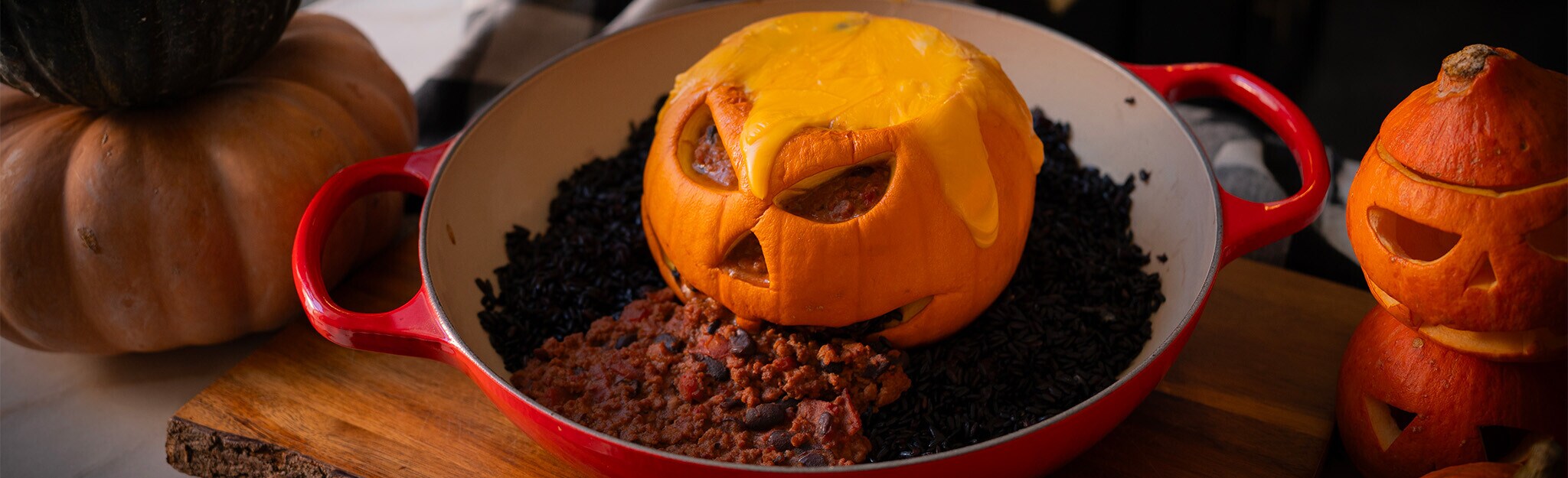 Abóbora recheada de Halloween