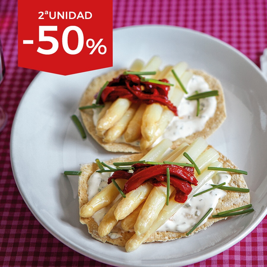 Espárragos y pimientos