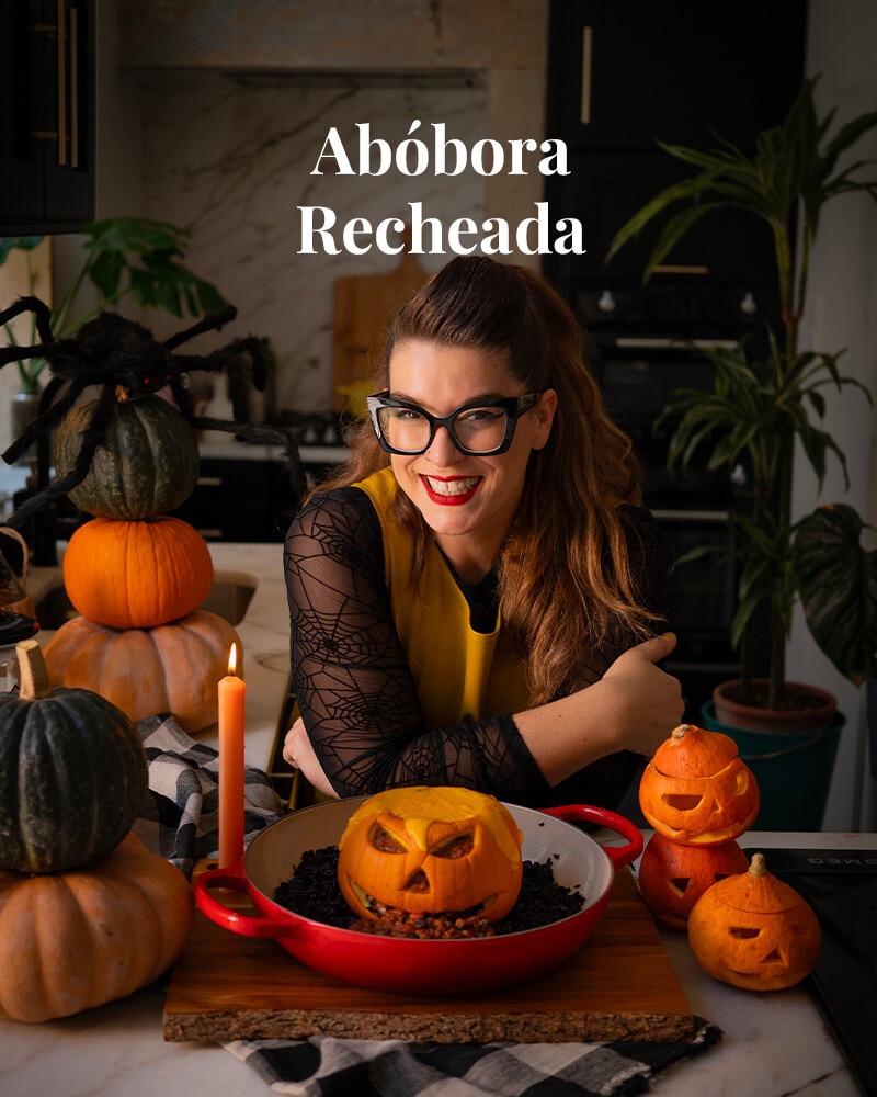 Abóbora recheada de Halloween