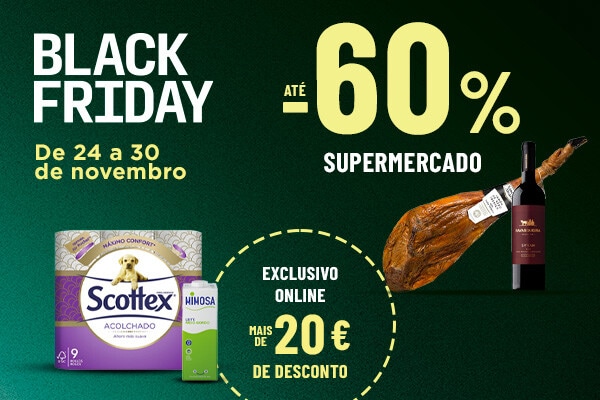 Black Friday até -60% + Exclusivo Online mais de 20€ de desconto de 24 a 30 de novembro
