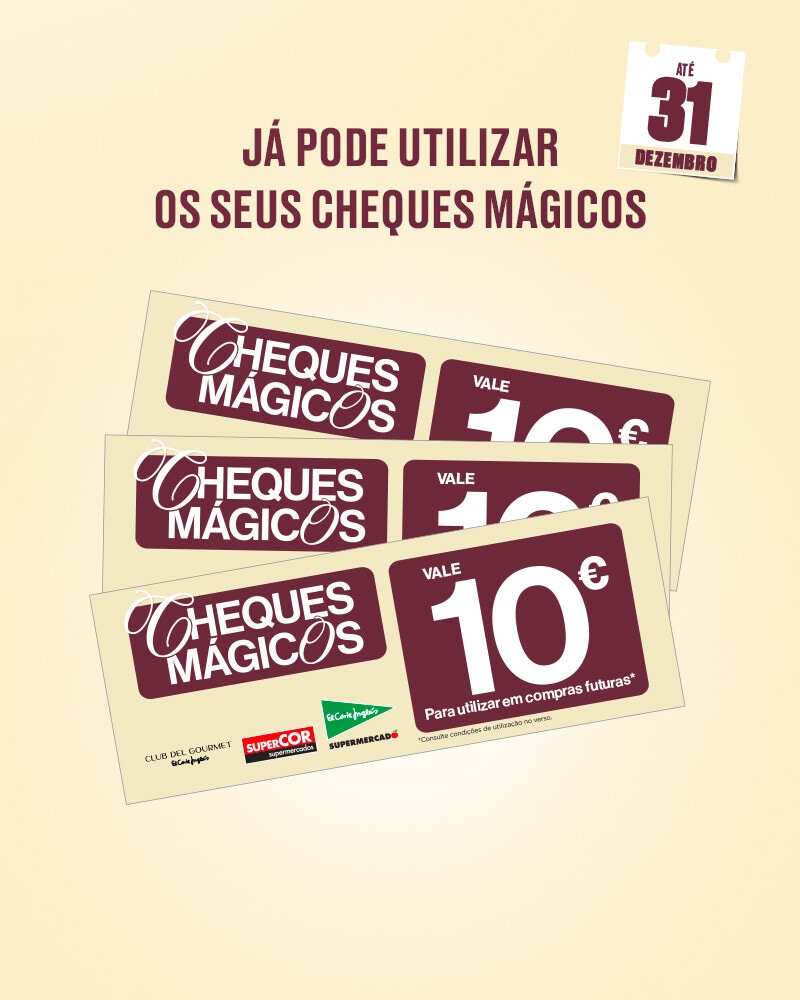 Já pode utilizar os seus Cheques Mágicos até 31 de dezembro