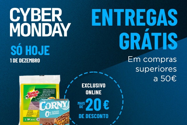 Só hoje 1 de dezembro Cyber Monday - Entregas Grátis em compras superiores a 50 € + Exclusivo Online mais de 20€ de desconto