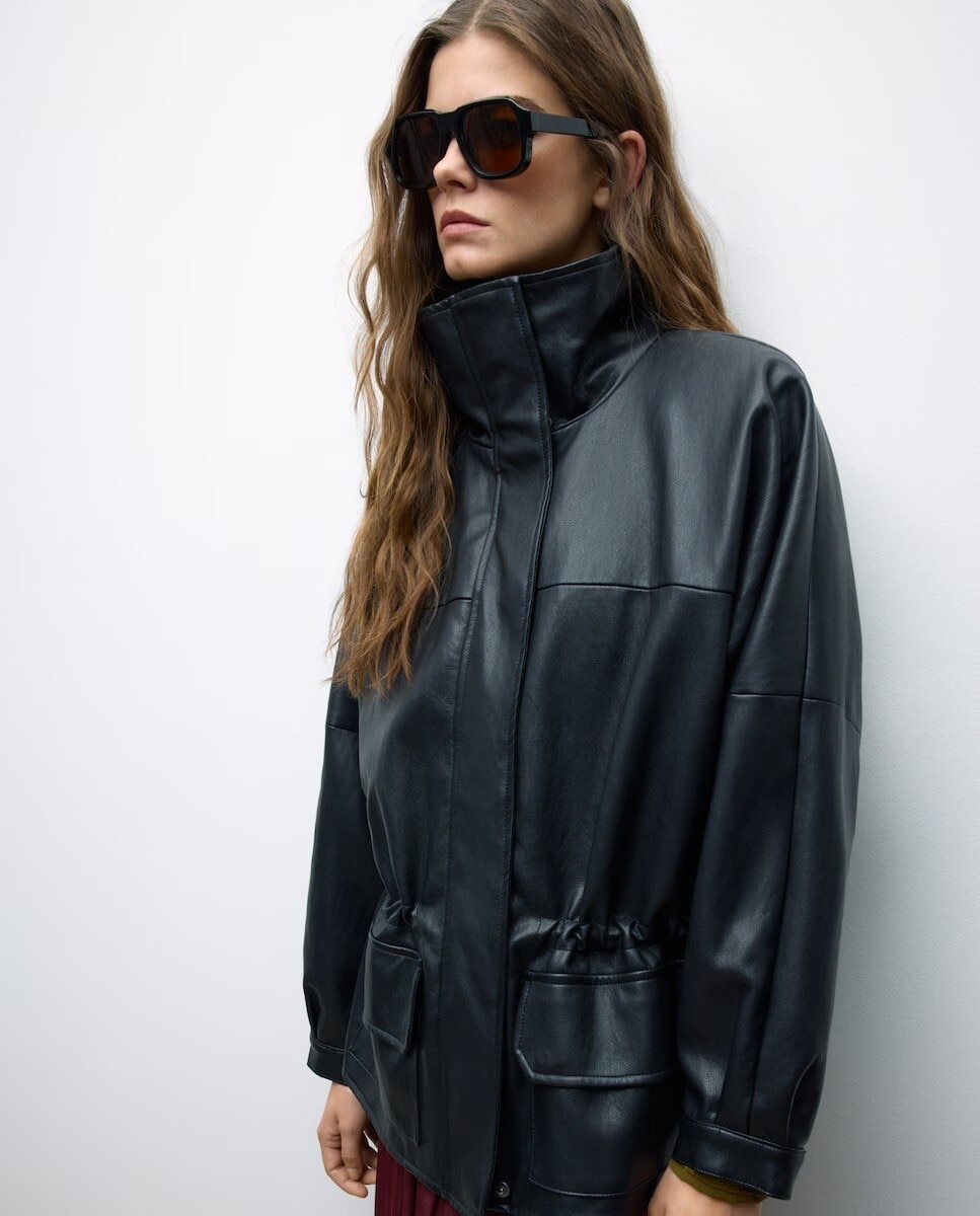 Imagem 0 de Blusão Bomber com Túnel e Efeito de Pele