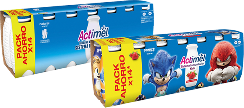 ACTIMEL L.Casei distintas variedaeds y formatos