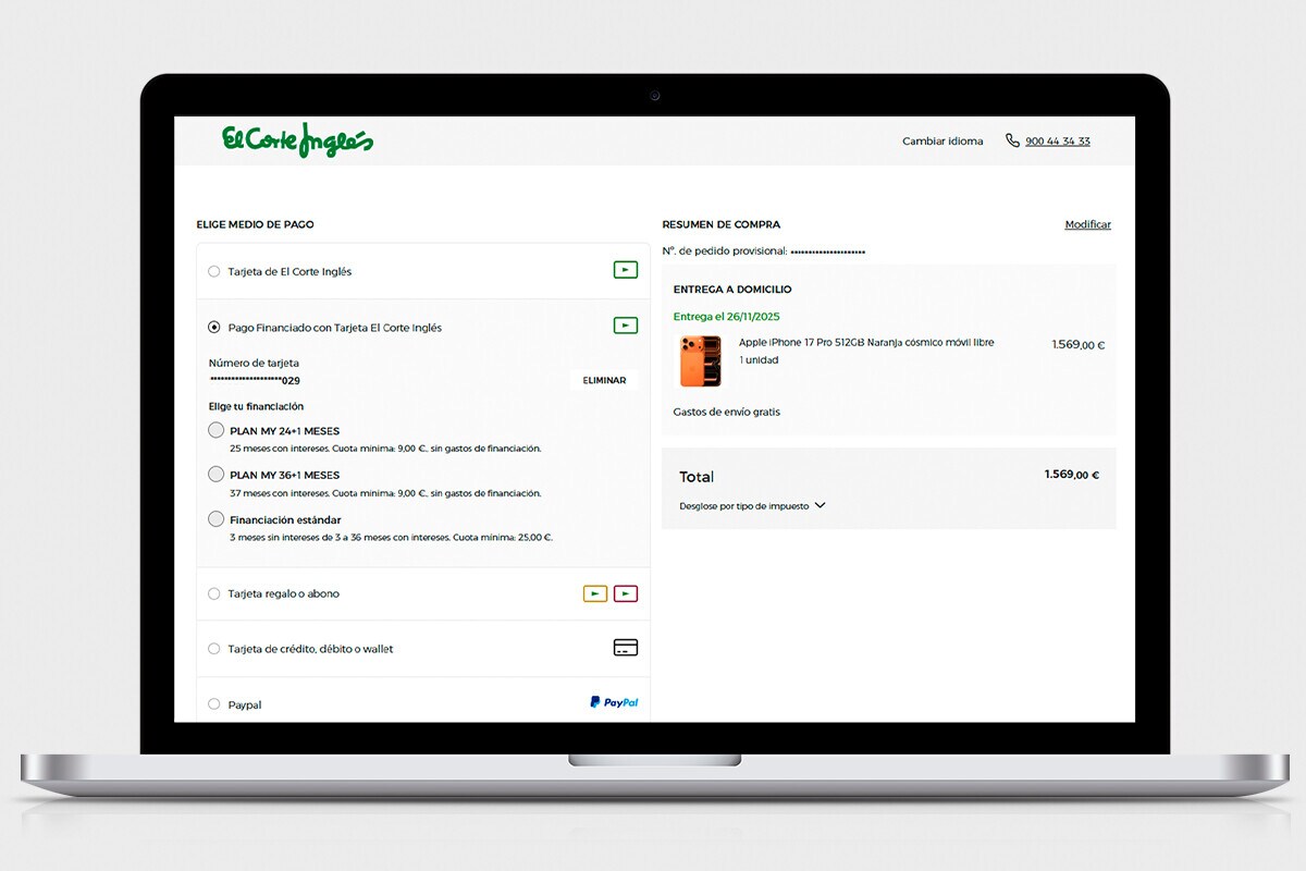 Selecciona el Plan My a 24 + 1 meses para iPad &amp; MacBook o la opción 24/36 meses para iPhone &amp; Watch