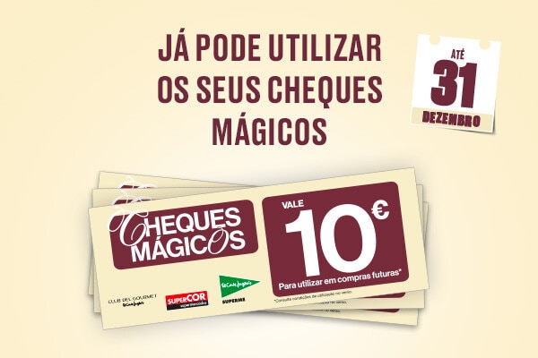 Já pode utilizar os seus Cheques Mágicos até 31 de dezembro