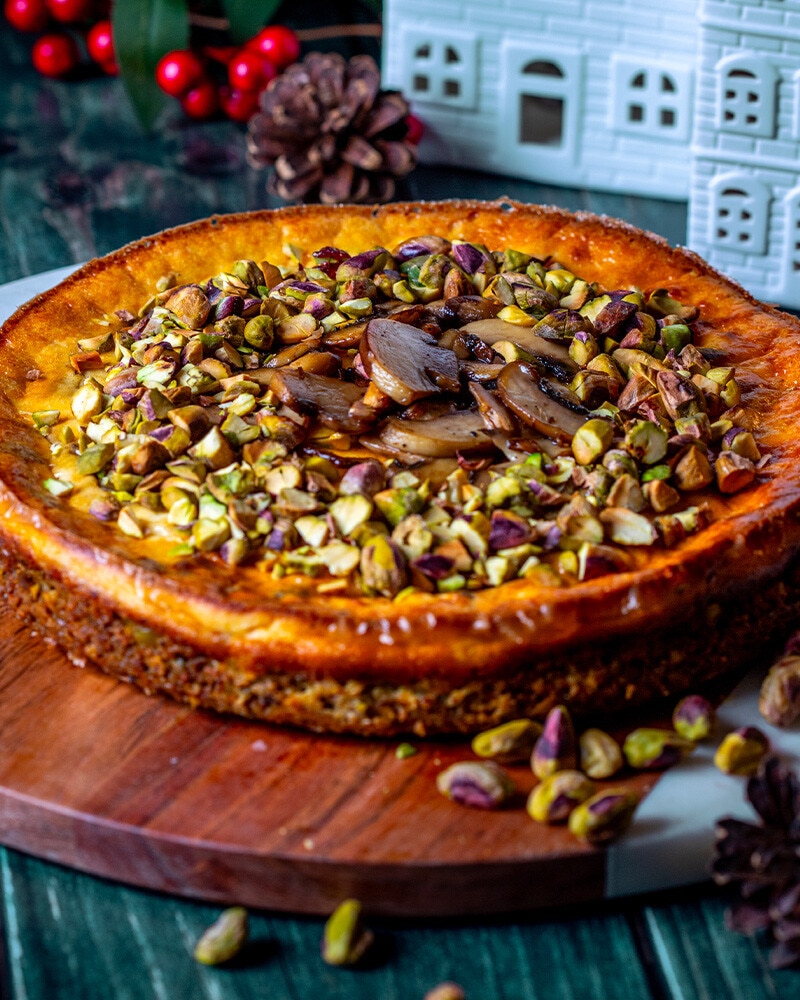 Cheesecake de Pistácio e Cogumelos