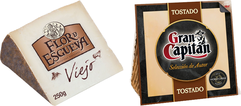 Queso en cuñas distintas variedades