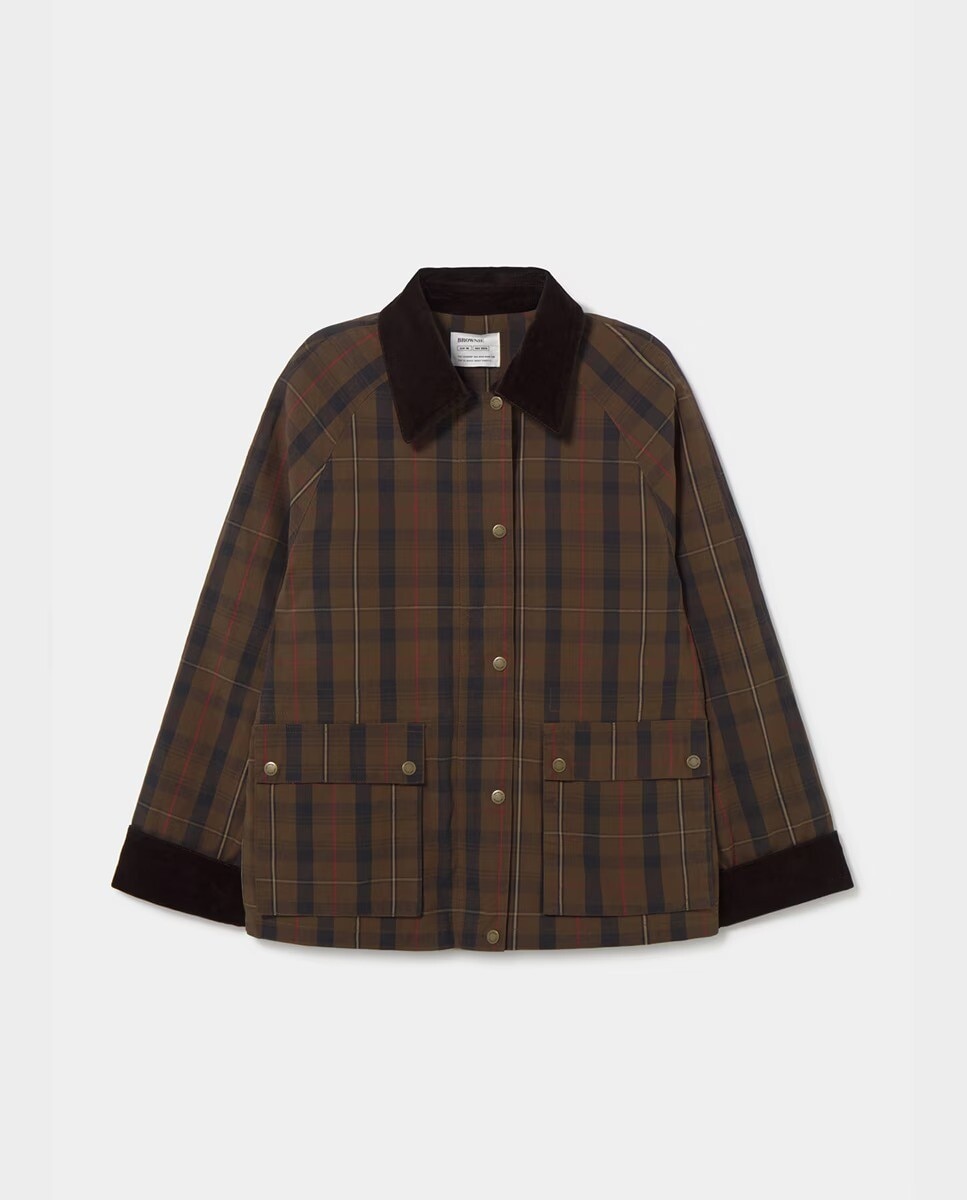 Imagem 0 de Casaco Encerado Aos Quadrados com Colete de Pelo de Ovelha