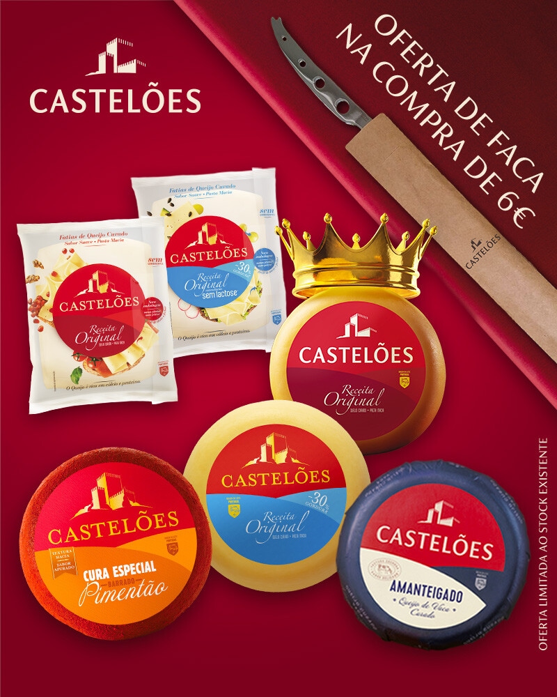 Exclusivo Online, oferta Castelões Faca na compra de 6€ em produtos Castelões assinalados, iguais ou combinados - 14 a 27 de novembro