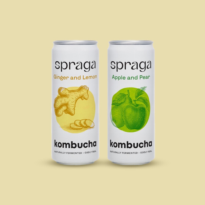 Exclusivo online, oferta Spraga oferta Kombucha Gengibre e Limão OU Maçã e Pera 330 ml em compras superiores a 50€ - 7 a 13 de novembro