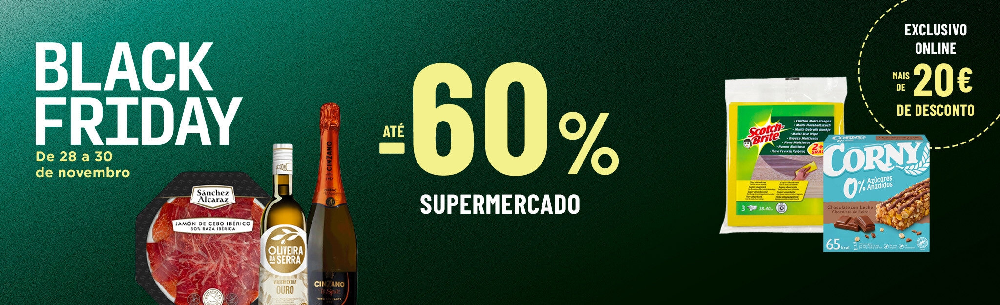 Black Friday até -60% + Exclusivo Online mais de 20€ de desconto de 28 a 30 de novembro