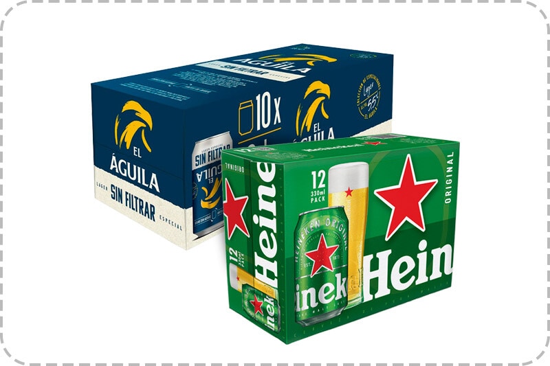 Gastos de envío gratis por compras superiroes a 20€ en cervezas HEINEKEN y EL AGUILA. Exclusivo Online