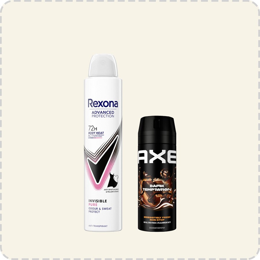 4€ de descuento por compra superior a 12€ en selección de desodorantes AXE y REXONA. Introduce cupón DESODORANTEDTO al finalizar tu pedido. Exclusivo Online.