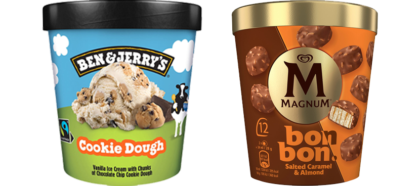 Helados distintas variedades y formatos