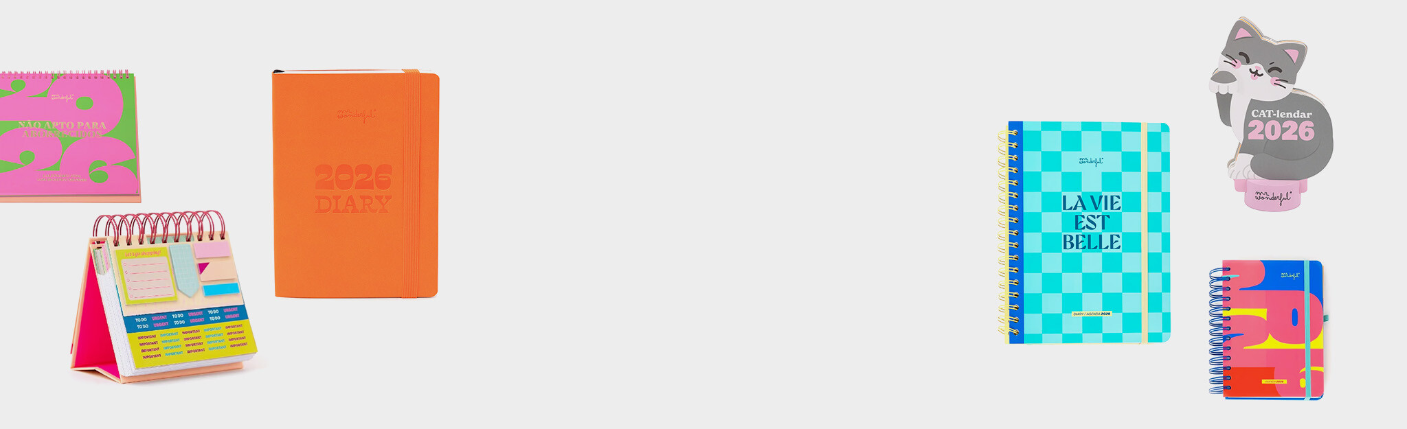 Até -30% numa seleção de agendas e calendários Mr. Wonderful