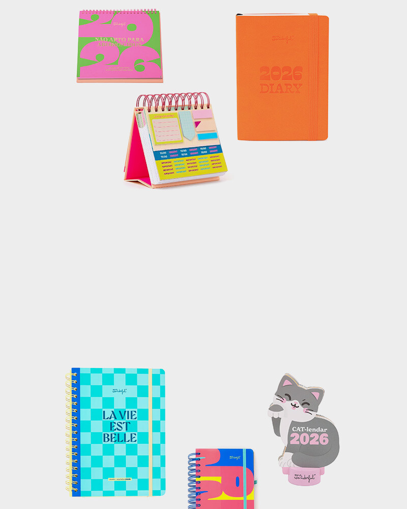 Até -30% numa seleção de agendas e calendários Mr. Wonderful