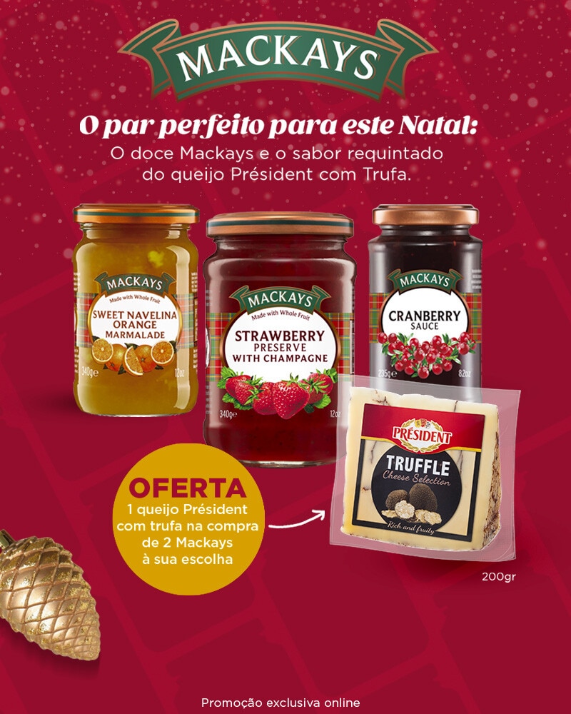 PUB Mackays - Oferta queijo Président com Trufa na compra de 2 Mackays - 5 a 24 de dezembro