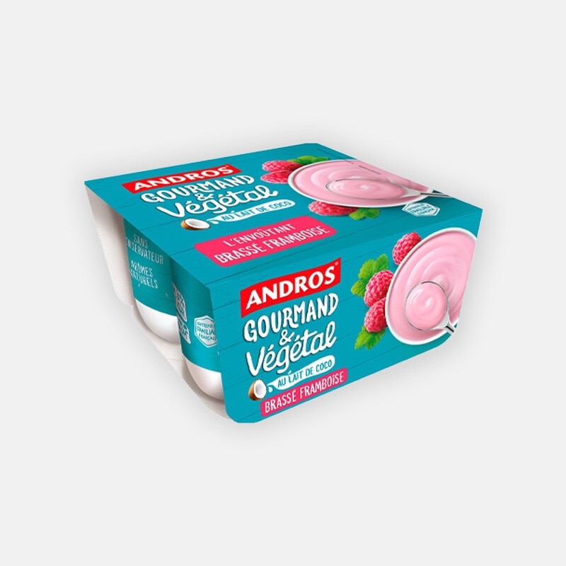 Exclusivo Online, oferta Andros Gourmand &amp; Vegetal Framboesa 4x100g  na compra de Andros Sumo 100% 1,5 L - 25 a 31 de dezembro