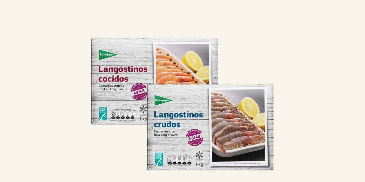Langostinos 1 kg y 800 gr EL CORTE INGLES