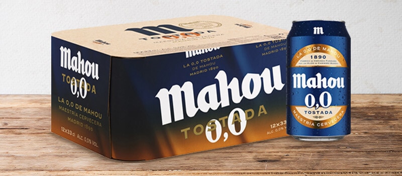 MAHOU cerveza tostada sin alcohol pack 12x33 cl. 2ª unidad -50%