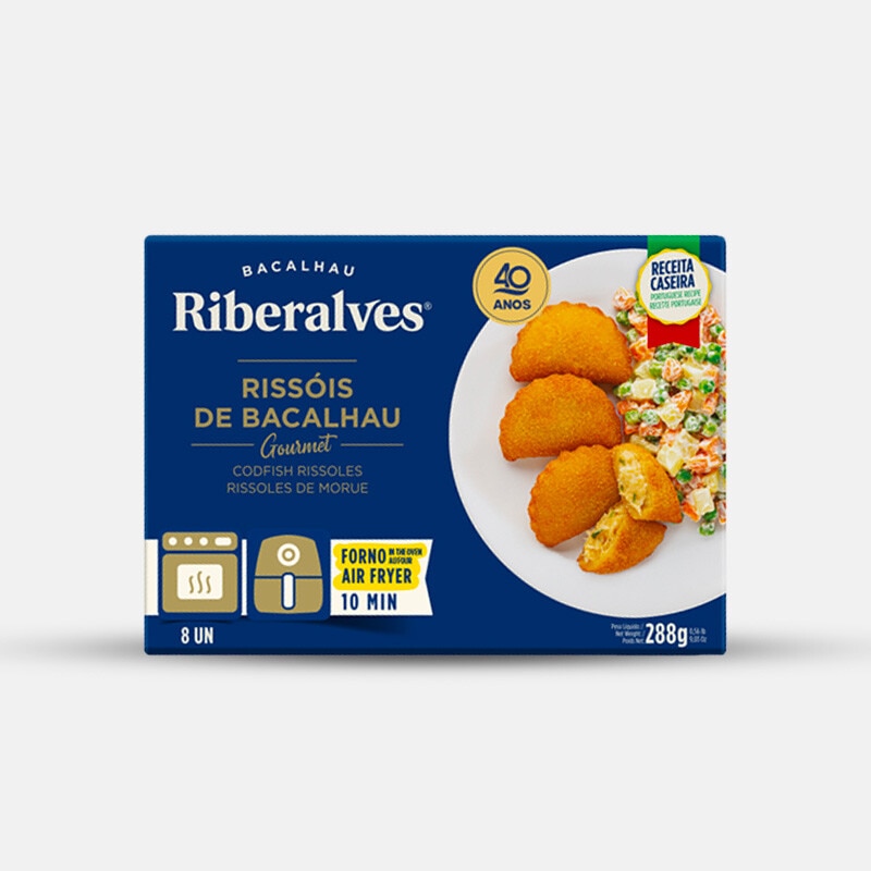 Exclusivo Online, oferta Riberalves Rissóis de Bacalhau Gourmet na compra de Riberalves Lombos de Bacalhau Reserva Gourmet 1 kg - 5 a 24 de dezembro