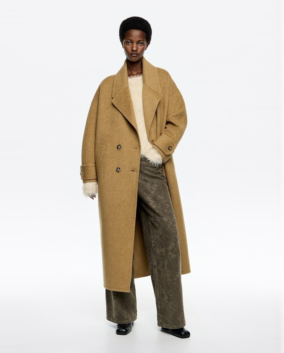 Imagem 0 de Sobretudo de Pano Comprido com Maxi Lapelas Dupla Face