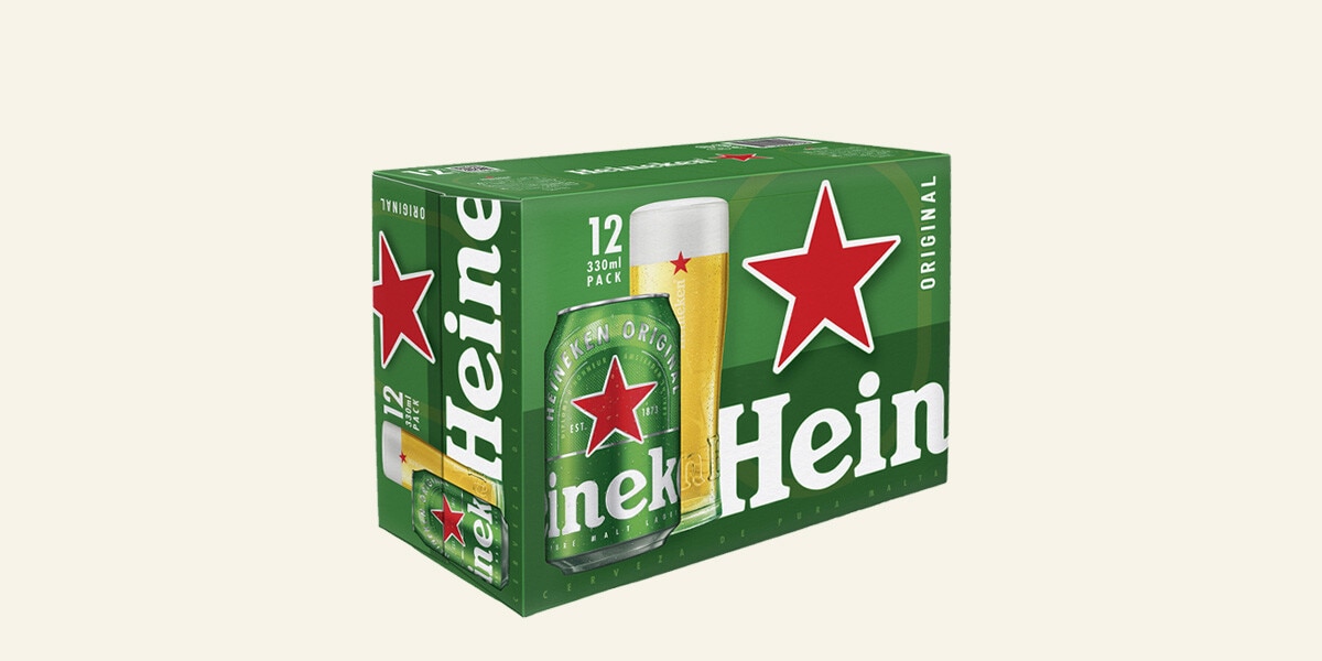 cerveza rubia Lager holandesa pack 12 latas 33 cl HEINEKEN