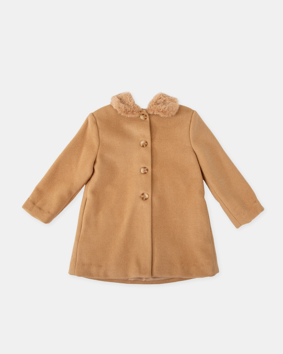 Imagem 0 de Sobretudo de Pano para Bebé Camel com Gola de Pelo