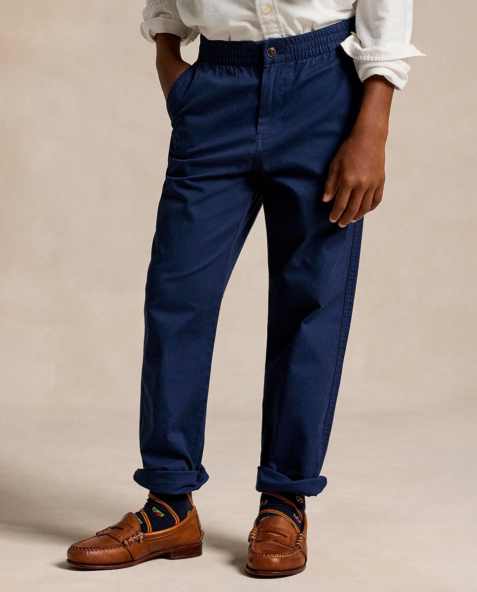 Imagem 0 de Calças Chino de Algodão com Cintura Elástica