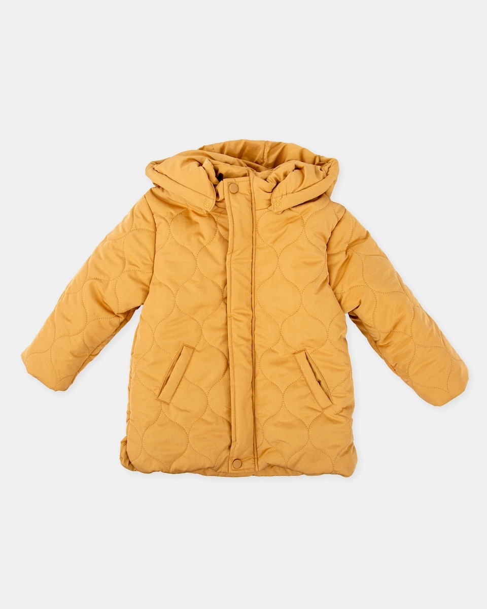 Imagem 0 de Blusão Acolchoado para Bebé com Capuz Desmontável em Mostarda
