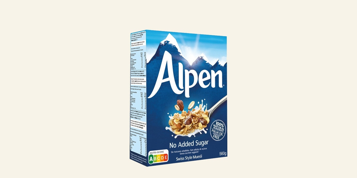 muesli sin azúcar añadido y sin aceite de palma ALPEN