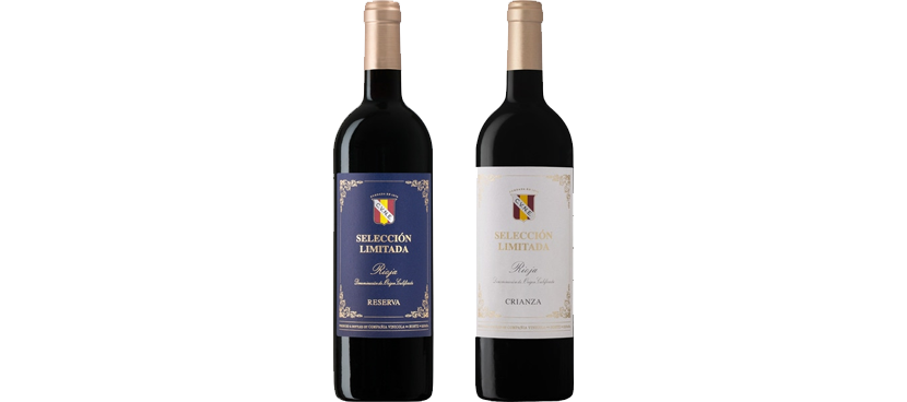 Selección de vinos tintos reserva o crianza