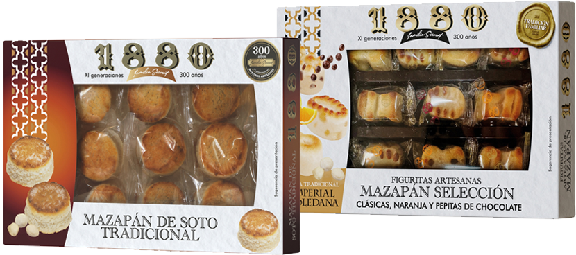 1880 Mazapán distintos formatos y variedades