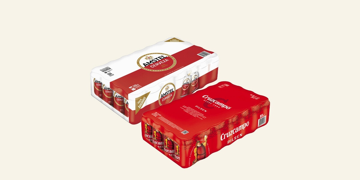 Cerveza rubia  AMSTEL Y CRUZCAMPO