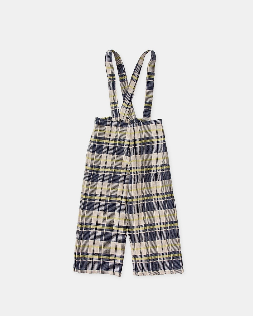 Imagem 0 de Calças para Bebé aos Quadrados em Azul-marinho com Alças