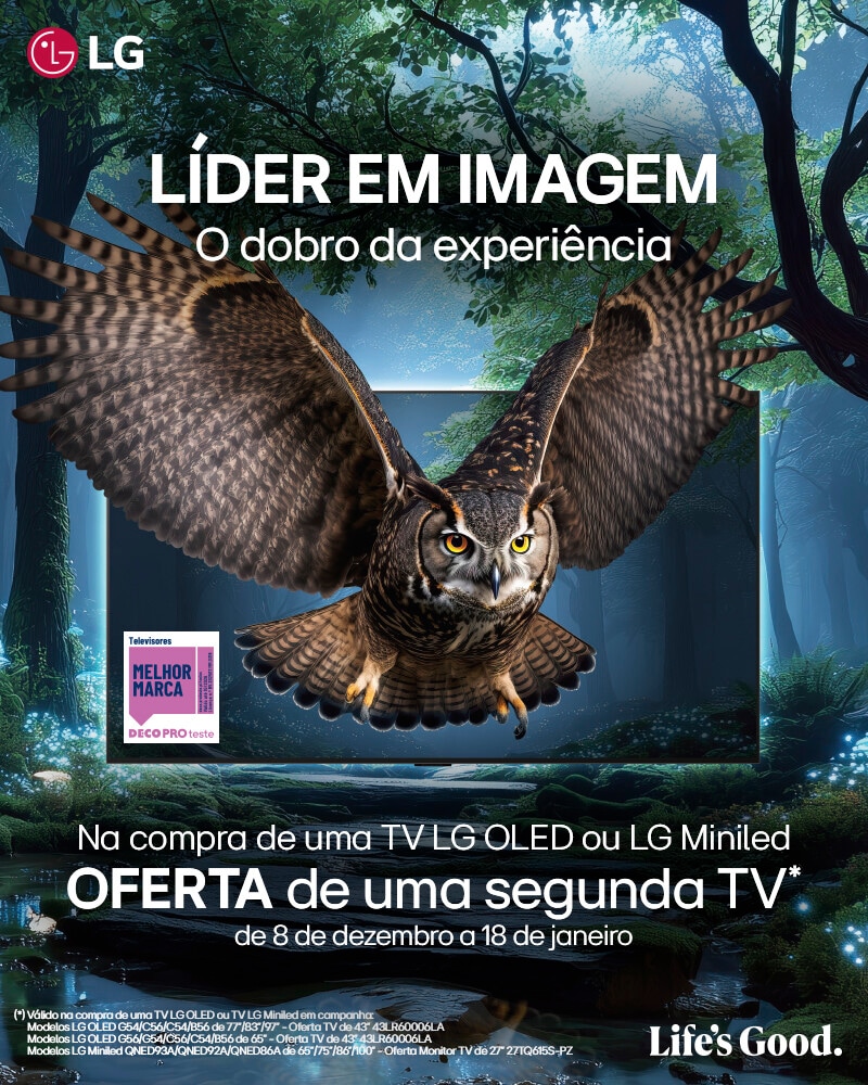Campanha LG - Na compra de uma TV LG OLED ou LG Miniled, receba de oferta uma segunda TV