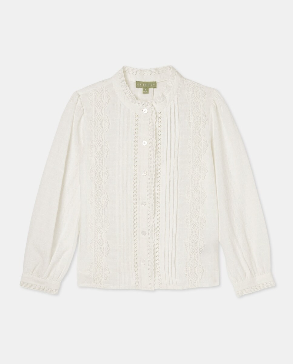 Imagem 0 de Blusa de Manga Comprida Romântica com Renda