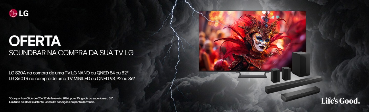 Na compra de uma TV LG, receba de oferta uma soundbar