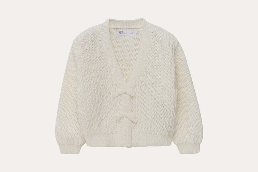 Casaco de Decote em Bico Atado com Laços