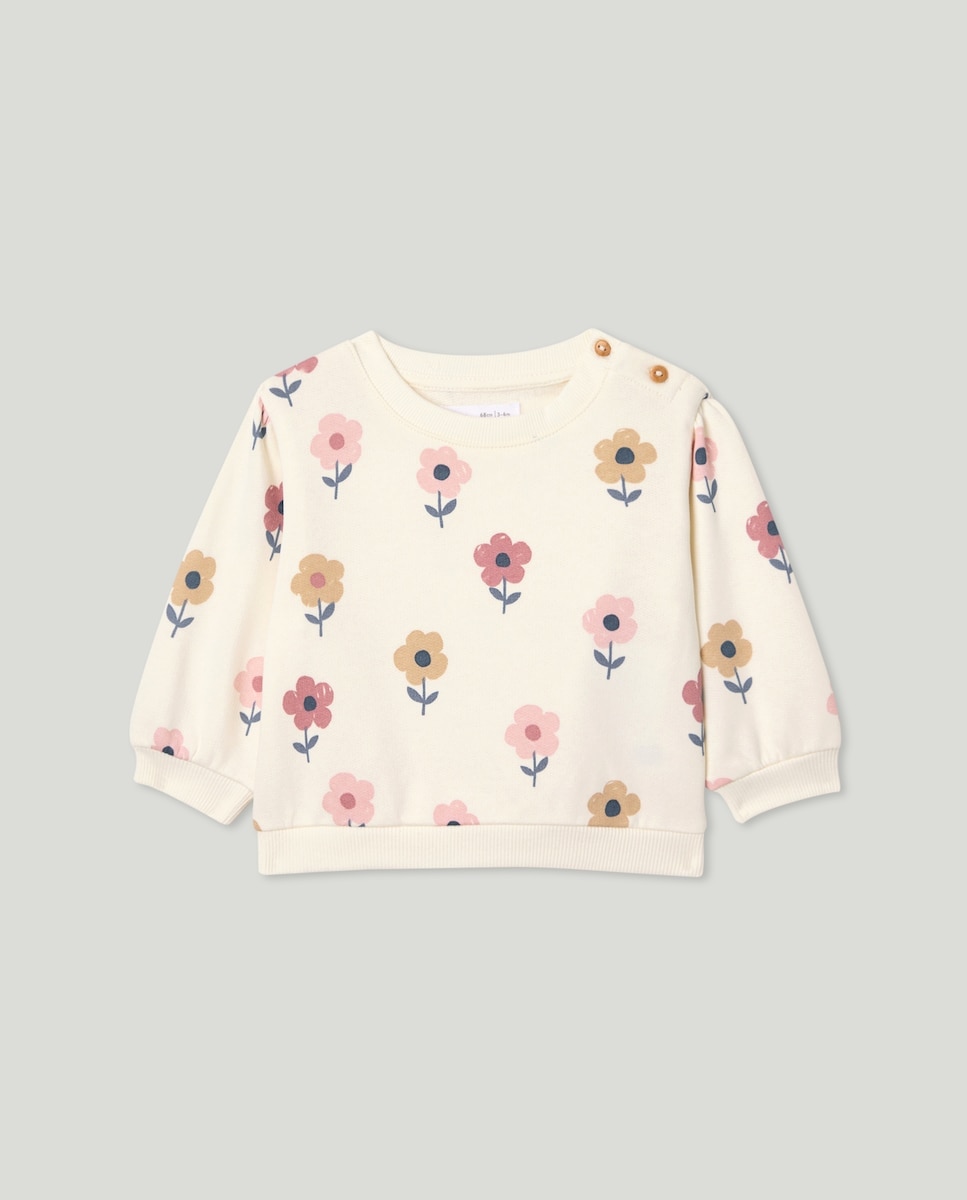 Imagem 0 de Sweatshirt de Bebé com Decote Redondo e All Over Print Floral