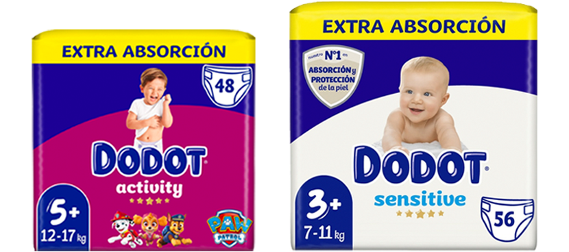 DODOT Pañales distintos formatos