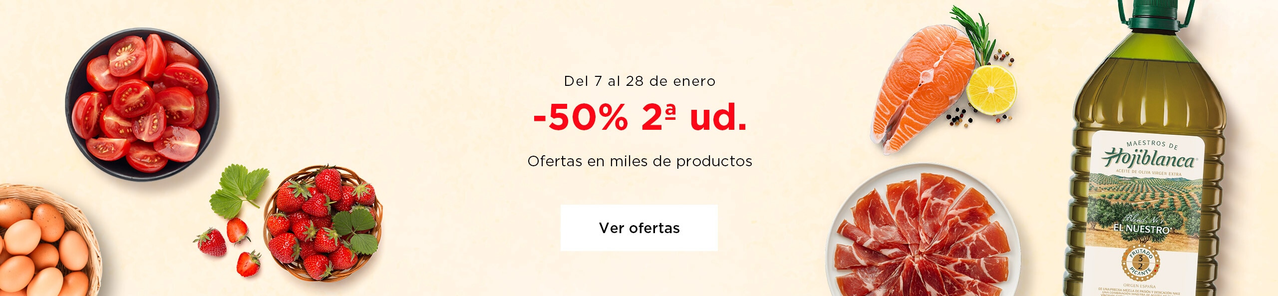 -50% 2ª unidad En miles de productos de alimentación, droguería y cuidado personal