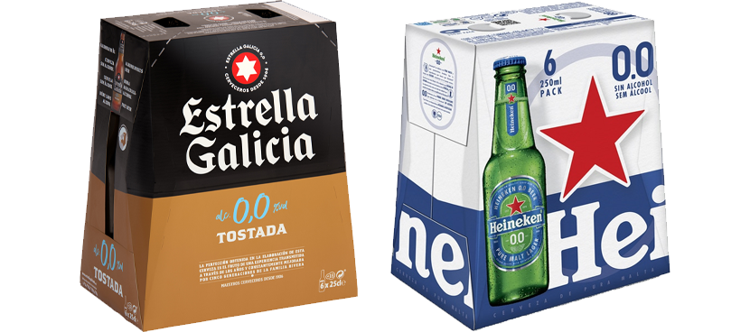 Cervezas sin alcohol distintas variedades y formatos