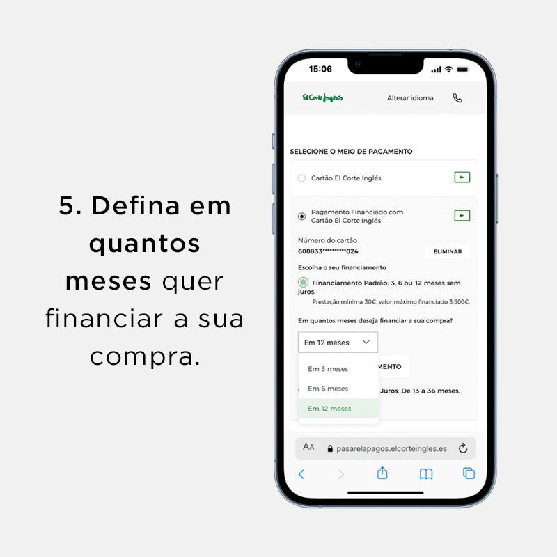 5. Defina em quantos meses quer financiar a sua compra.