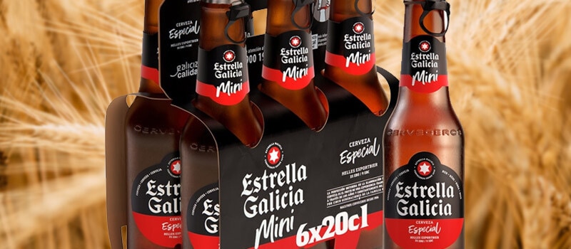 ESTRELLA GALICIA Mini cerveza rubia Especial pack 6 botellas 20 cl. OFERTA