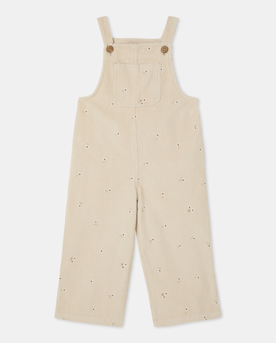 Imagem 0 de Jardineiras de Bombazina com All Over Print Bordado