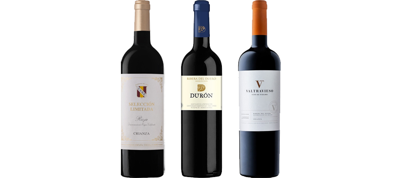 En selección de vinos tintos
